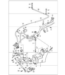 Windscreen washer system together with headlight washer system 911 1974-77