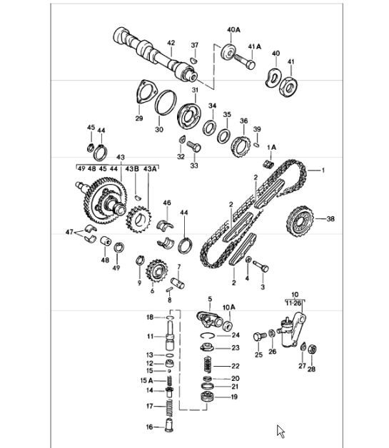 Diagram 103-15 Porsche Cayenne MK1 (955) 2003-2006 Motor