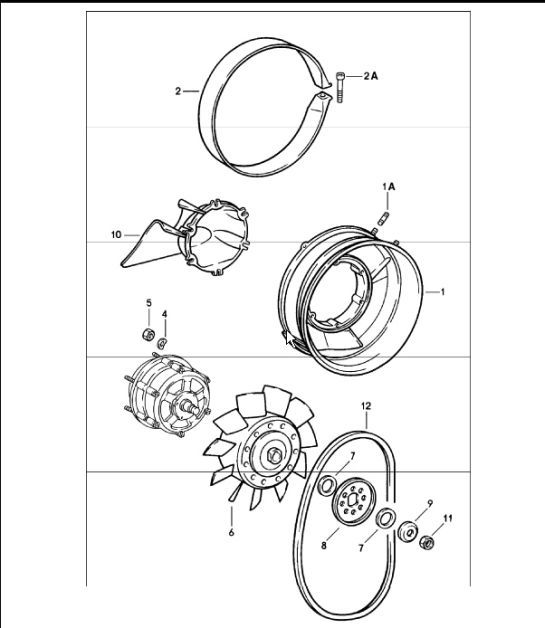 Diagram 105-00 Porsche Boxster S 718 2.5L PDK (350 CV) Motor