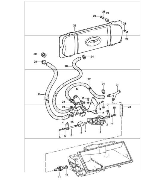 Diagram 106-10 Porsche Boxster 986 2.7L 2003-04 引擎