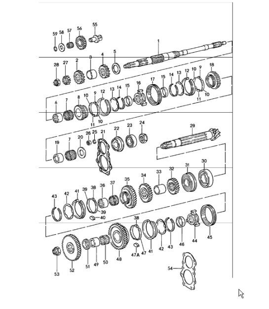 Diagram 303-05 Porsche 996 C4S 3.6L 09/01-2005 Transmisión