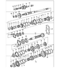 gears and shafts 5. speed transmission - G 915 - 911 1978-83