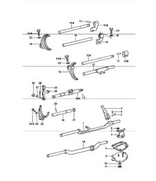 shift rods, shift forks 5. speed transmission - G 915 / G 930 - 911 1978-83