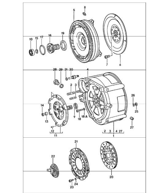 Diagram 307-05 Porsche Cayenne S V6 3.0L Ibrida 380 CV Trasmissione