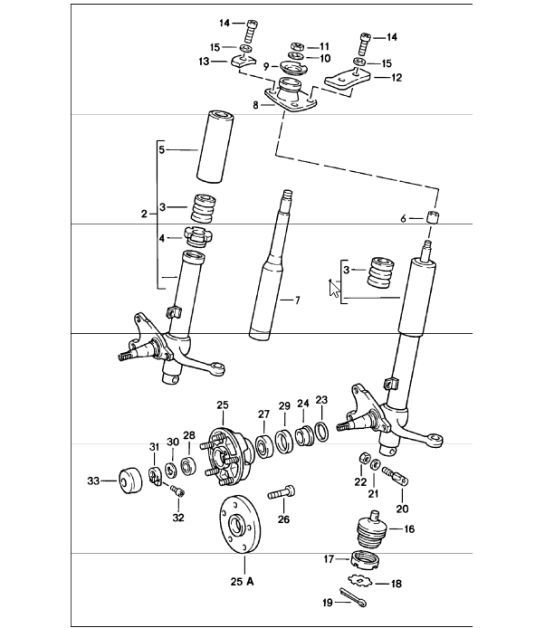 Diagram 402-00 Porsche 997 TURBO 2007>> Eje delantero, dirección 