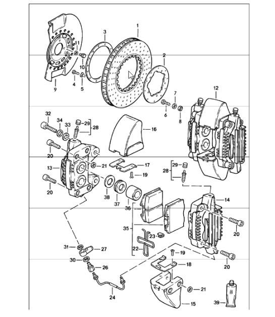 Diagram 602-05 Porsche Macan Turbo 3.6L V6 400 CV Ruedas, Frenos