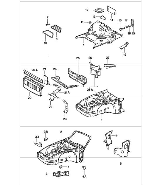 Diagram 801-05 Porsche 996 (911) (1997-2005) Body