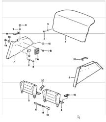 Innenausstattung hinten 911 1978-83 CABRIO