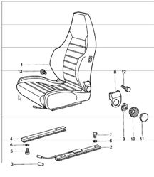 sports seat complete 911 1981 ONWARDS