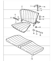 back seat cushion and backrest for 911 COUPE/TARGA / 911 1983 CABRIO