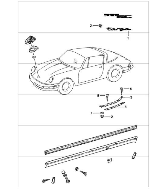 Diagram 810-05 Porsche 卡宴 9PA1 (957) 2007-2010  车身