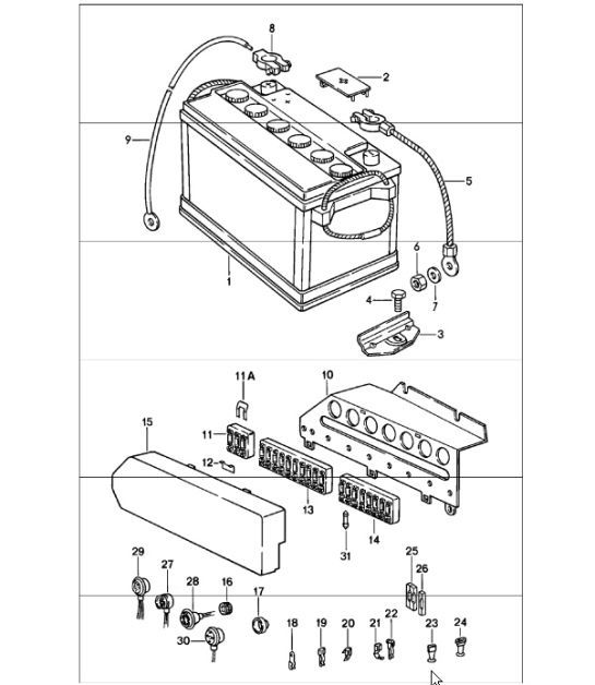 Diagram 902-00 Porsche Cayman S 3.4L 987C 2005-08 Materiale elettrico