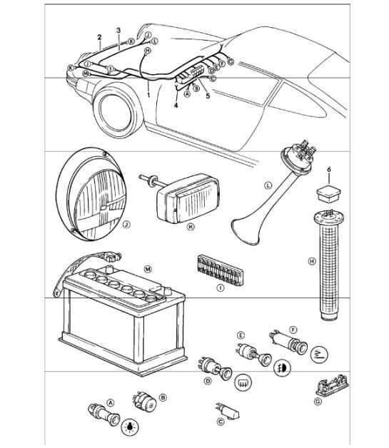 Diagram 902-12 Porsche Cayman S 3.4L 987C 2005-08 Electrical equipment