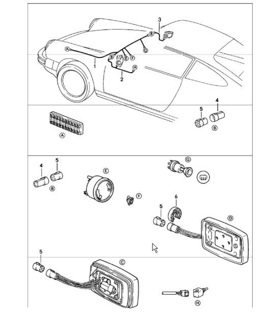 Diagram 902-15 Porsche 996 C4 3.4L 1997-08/01 Materiale elettrico