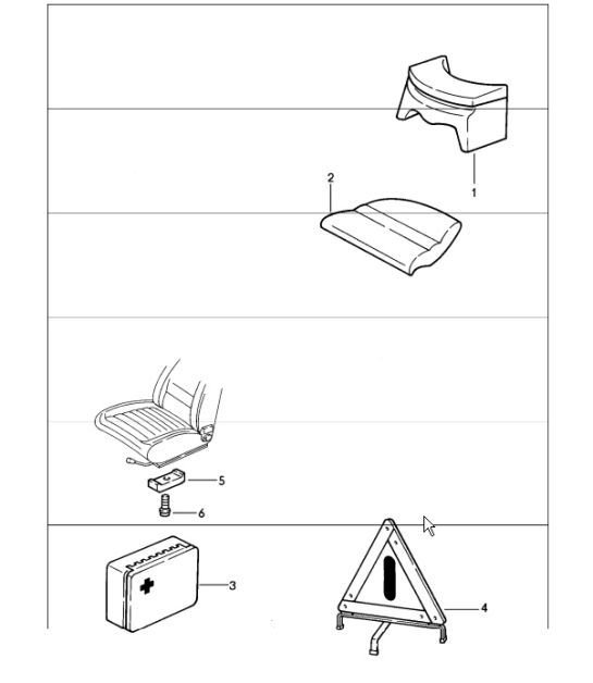 Diagram 002-01 Porsche 911/912 (1965-1989) Accessoires et autres 