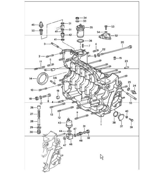 Diagram 101-10 Porsche 997 (911) MK1 2005-2008 Engine