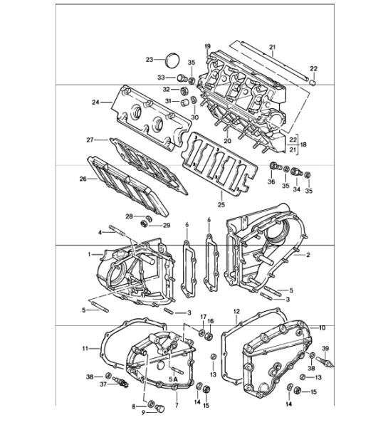 Diagram 103-05 Porsche 996 GT2 2001-05 Motor