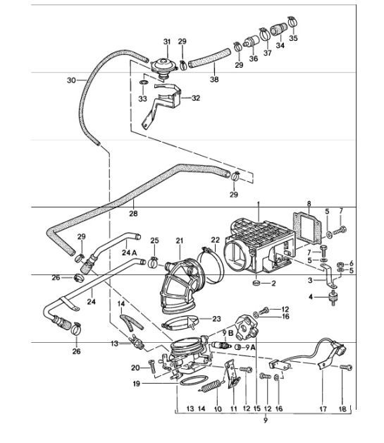 Diagram 107-00 Porsche 991（911）MK1 2012-2016 年 引擎
