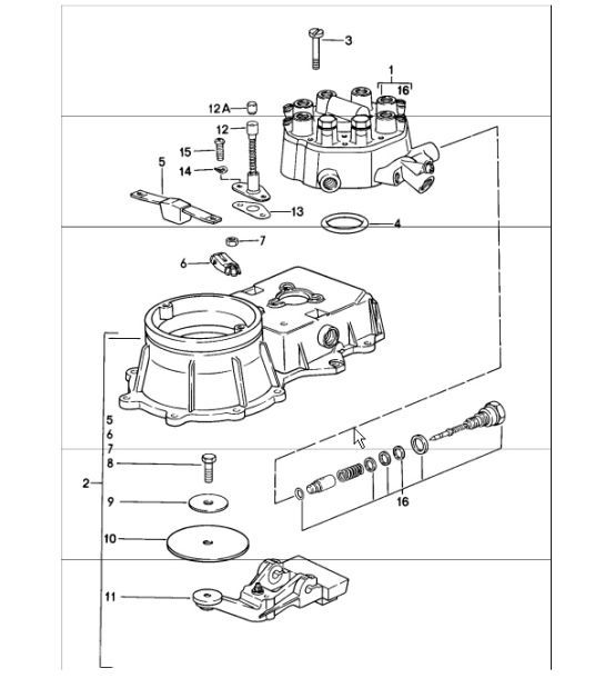 Diagram 107-15 Porsche 996 涡轮 2000-05 引擎