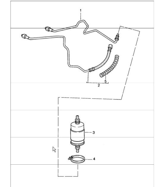 Diagram 201-05 Porsche 911/912 (1965-1989) Système de carburant, système d'échappement