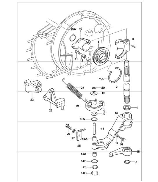 Diagram 301-05 Porsche Cayenne 9PA1 (957) 2007-2010 Transmission