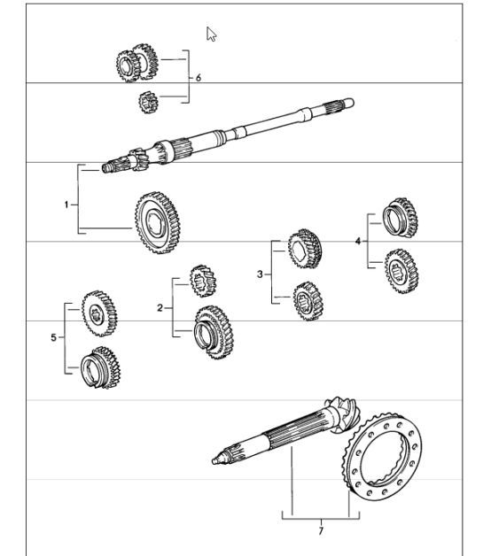 Diagram 303-10 Porsche Cayenne S 4.5L V8 2003>> Trasmissione