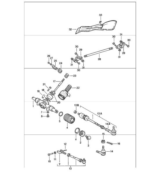 Diagram 403-00 Porsche Cayenne Turbo / Turbo S 4.8L 2007>> Front Axle, Steering 