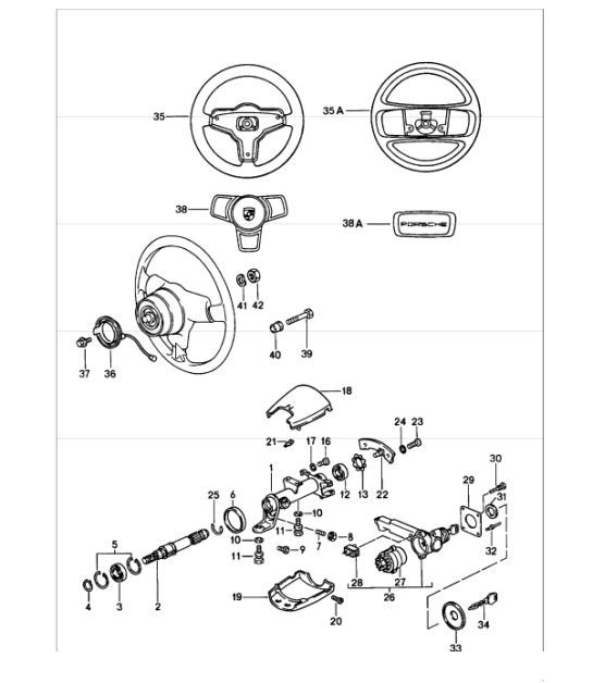 Diagram 403-05 Porsche Boxster 986 2.7L 1999-02 Eje delantero, dirección 