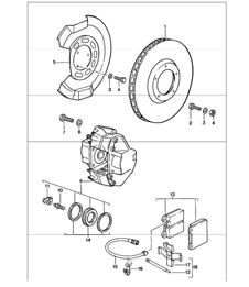 brake front axle 911 CARRERA 1984-86