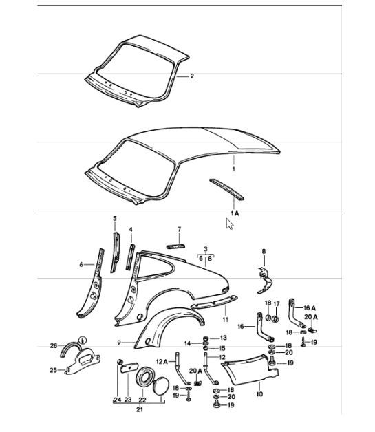 Diagram 801-35 Porsche 992 Carrera 2 GTS 3.6L 敞篷车 