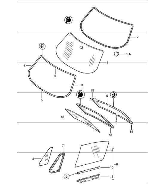 Diagram 805-00 Porsche Macan (95B) MK1 (2014-2018) Carrozzeria