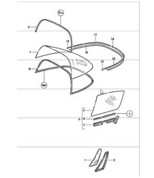 window glazing 911 TARGA/CABRIO 1984-86