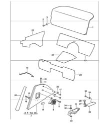 interieuruitrusting achter 911 1984-86 CABRIO