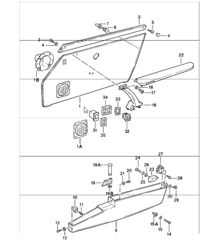 interior equipment doors 911 1984-86