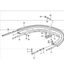 convertible top, clamp, single parts 911 1984-86