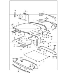 convertible top, seal, single parts 911 1984-86