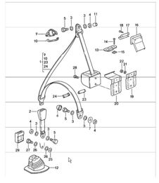 seat belt front 911 1984-86