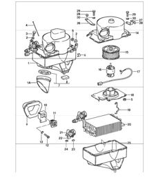 air conditioner, evaporator housing, single parts 911 1984-86