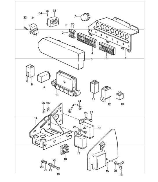 Diagram 902-00 Porsche 911/912 (1965-1989) Equipo eléctrico