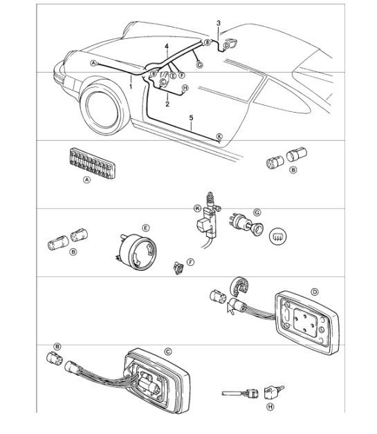 Diagram 902-15 Porsche Cayman 2.7L 987C 2006-08 Electrical equipment