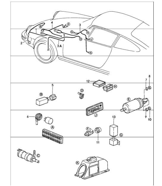 Diagram 902-19 Porsche Cayman 987C/981C（2005-2016 年） 电子设备