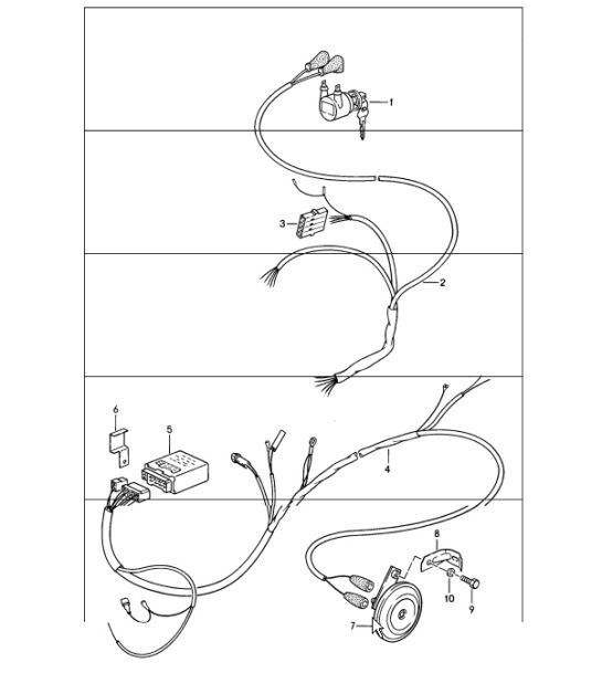 Diagram 910-00 Porsche Cayman 987C/981C (2005-2016) Materiale elettrico