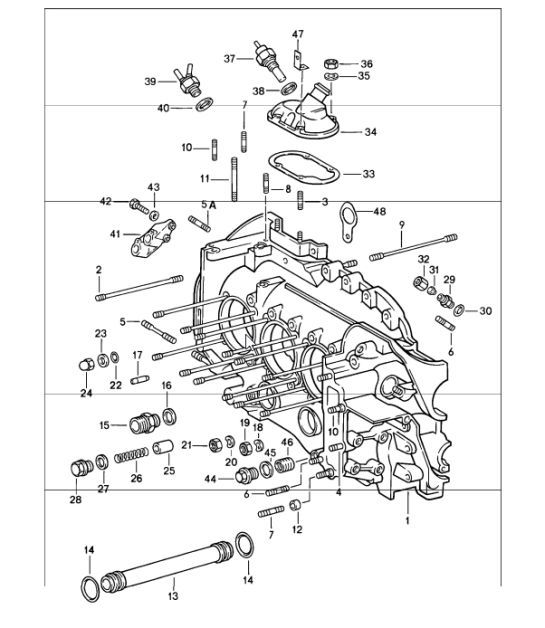 Diagram 101-05 Porsche Cayenne Turbo 4.5L 2003>> Motore