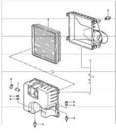air cleaner 911 CARRERA 930.20/25/26 1987-89