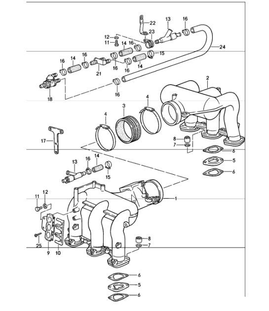 Diagram 107-10 Porsche Boxster 986/987/981 (1997-2016) Moteur