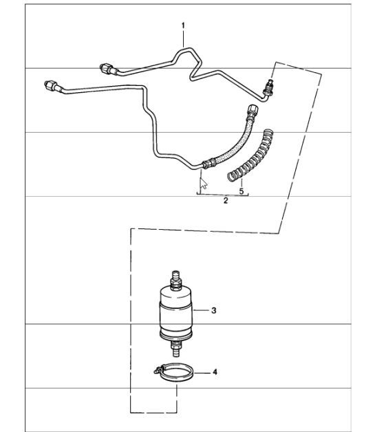 Diagram 201-05 Porsche 997 (911) MK2 2009-2012 Sistema di alimentazione, sistema di scarico
