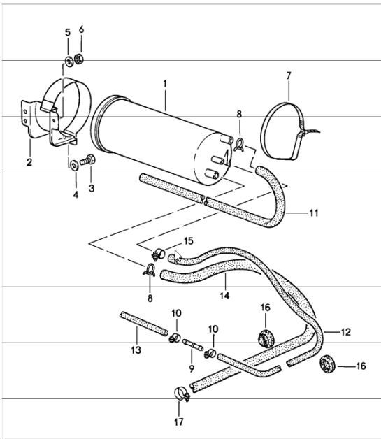 Diagram 201-20 Porsche 991 (911) MK2 2016-2019 Fuel System, Exhaust System