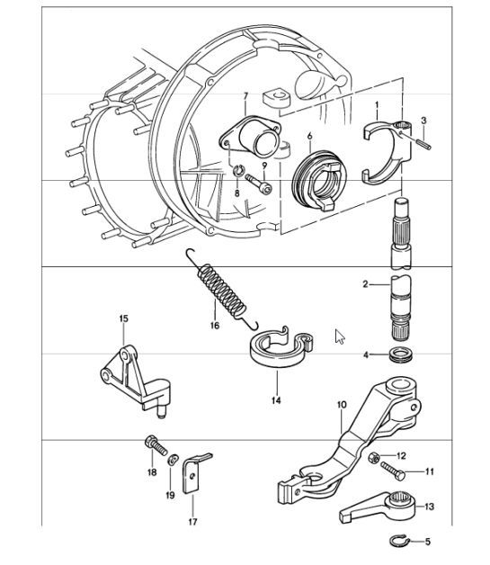 Diagram 301-05 Porsche 996 C4 3.4L 1997-08/01 Trasmissione