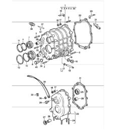 gear housing transmission cover 911 1987-89