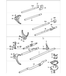 shift rods shift forks for 4-speed and 5-speed 911 1987-89